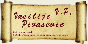 Vasilije Pivašević vizit kartica
